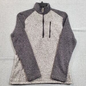 Woolrich Men's Marled Gray Pullover Quarter Zip Sweater Adult Size Medium‎